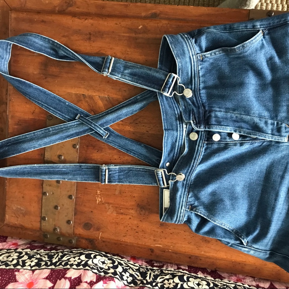 Gap Wideleg High-Waisted Suspender Trouser Jeans